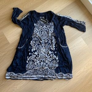 NWT Mandala Blue & White Tunic Dress